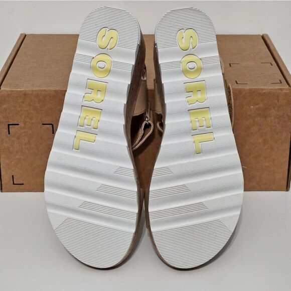 Sorel, tan cork wedges in genuine leather. NWOT, Size 8.5 - Picture 5 of 7